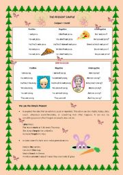 English Worksheet: SIMPLE PRESENT TENSE Description & Exercises