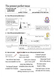 English Worksheet: The present perfect tense