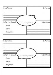 English Worksheet: Vocabulary 4-square journal