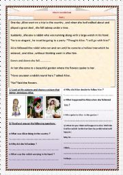 English Worksheet: Alice in wonderland