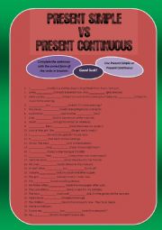 English Worksheet: Present Simple vs Present Continuous
