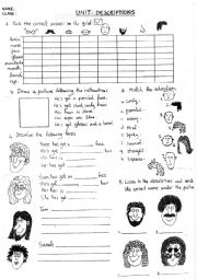 English Worksheet: Face descriptions