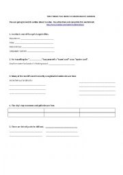 English Worksheet: London - viewing activity