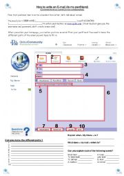 English Worksheet: How to write an email to my penfriend part 1 / 2