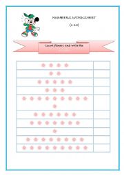 1-10 numbers worksheet