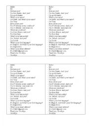 English Worksheet: Hello! (dialogue examples)