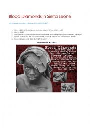 English Worksheet: Blood Diamonds - Civil War in Sierra Leone