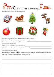 English Worksheet: Christmas worksheet