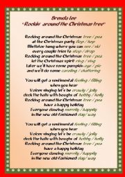 English Worksheet: Rockin around the Christmas tree 
