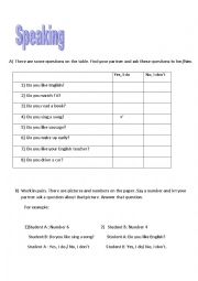 speaking activity about simple present tense