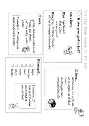 English Worksheet: My pet GESE Trinity grade 2