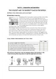 English Worksheet: Test on Comparatives and Superlatives