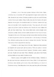 English Worksheet: Christmas