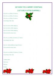 English Worksheet: We wish you a Merry Christmas ( lets all do a little clapping )
