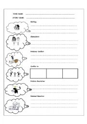 English Worksheet: Short Story Analysis Sheet 