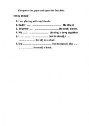 English Worksheet: Present Continuous grammar paper