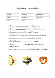 English Worksheet: Adjectives: Intensifiers