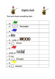 English Worksheet: English Hunt