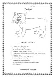 English Worksheet: Draw a tiger