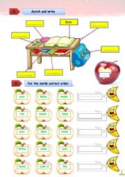 English Worksheet: classroom objects