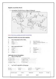 English Worksheet: English around the World 