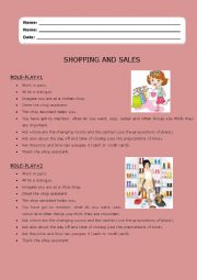 English Worksheet: Shopping and Sales:role-plays_1