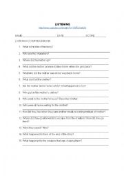 English Worksheet: Listening Comprehension Exercise