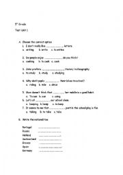 English Worksheet: grammar test