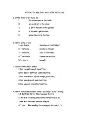 English Worksheet: Exam 2nd and 3th Primary 