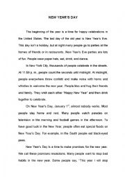 English Worksheet: New Years Day