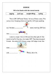 English Worksheet: Fitness 