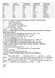 English Worksheet: Pronouns