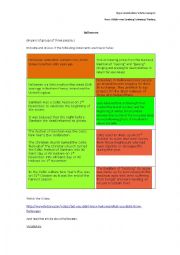 English Worksheet: Story of Halloween_ I bet you didnt know