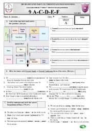 English Worksheet: Tense Forms, Directions, Prepositions of Place, Imperatives