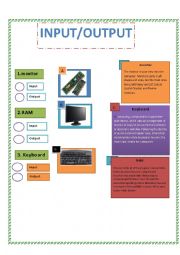 English Worksheet: input /output