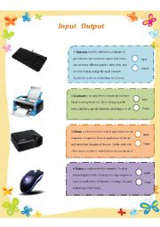 English Worksheet: input output