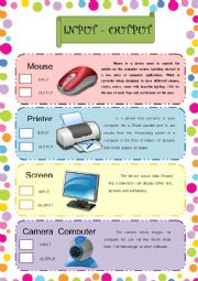 English Worksheet: INPUT - OUTPUT