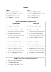 English Worksheet: Passive Exercise