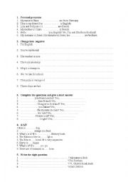 English Worksheet: grammar review