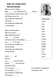 English Worksheet: Bridge Over Troubled Water - Simon and Garfunkel