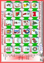 English Worksheet: Advent Calendar