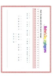 English Worksheet: Mothers Day cryptogram (2)