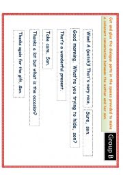 English Worksheet: Mothers Day: Dialogue between a Mother and her son