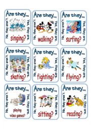 English Worksheet: Present Continuous Go Fish 1/2