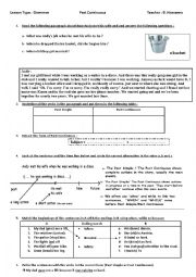 English Worksheet: Past Continuous