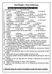 English Worksheet: past simple and Past Simple