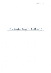 English Worksheet: Five English Songs for Children
