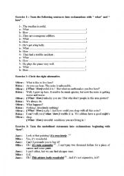 English Worksheet: Exclamation Practice