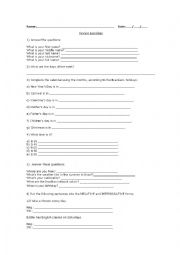 English Worksheet: Review Exercises for beginners