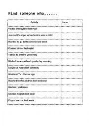 English Worksheet: Speaking activity with regular verbs